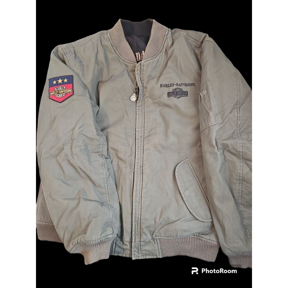 VTG Harley Davidson Reversible Bomber Jacket Size XL‎
